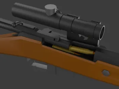 Mosin with scope Lowpoly Low-poly 3D model