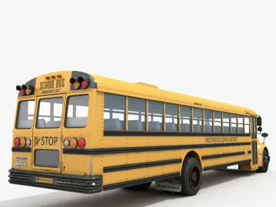 School bus 3D model 9