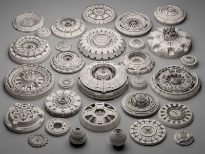 sci fi kitbash subdivision ready 3d model 3D model