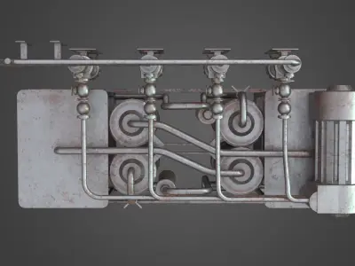 Factory Element - Gas Exchange Low-poly 3D model