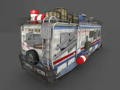 Apocalypse vehicle - Motorhome Low-poly 3D model