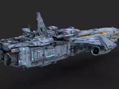 Futuristic Spacecraft High Detail 3D model