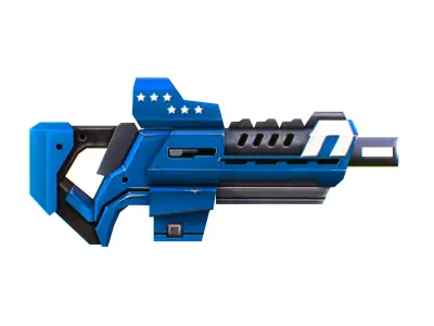 LowPoly Sci-Fi Cartoon Assault Rifle Future Low-poly 3D model 4