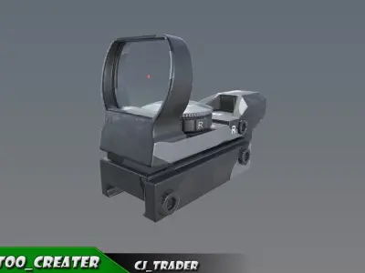 Red Dot Scope lowpoly 3d sight model Low-poly 3D model