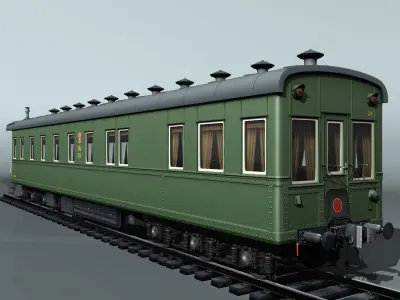 6-axles railcar-salon Low-poly 3D model