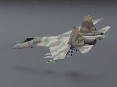 Su-35 Flanker - E Low-poly 3D model