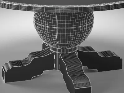 Enzo Industrial Loft Pine Metal Round Dining Table 3D model