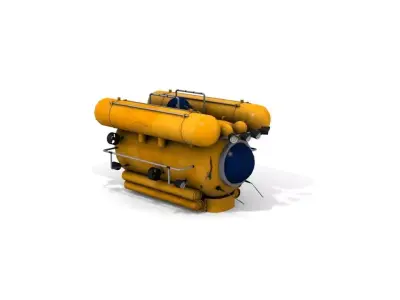 bathyscaphe air compressor Low-poly 3D model
