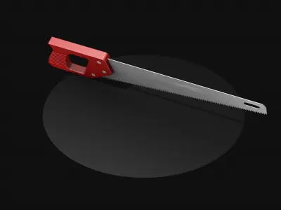 Red saw for wood 3D model