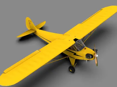 Piper Cub Low-poly 3D model
