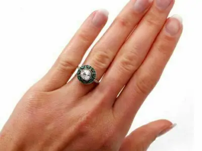 Antique Bezel Round diamond ring gem stone  ring 3D print model