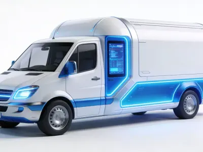 Futuristic Sci-Fi Smart Delivery Van 3D Model Low-poly 3D model