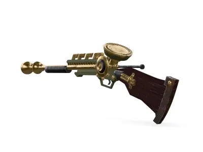 Seampunk Gun Low-poly 3D model