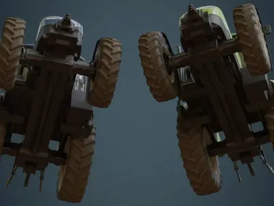 Tractor 1B Low-poly 3D model