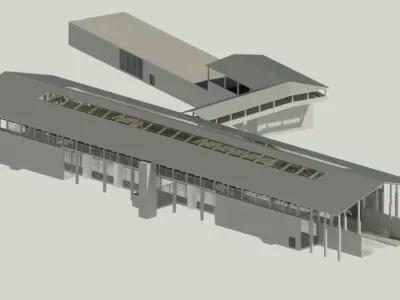 railway station 3D model 3