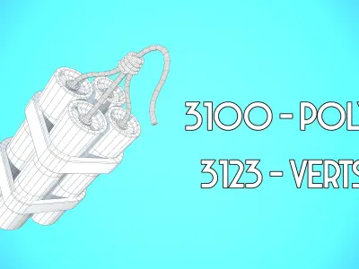 DYNAMITE CARTOON STYLIZED Low-poly 3D model