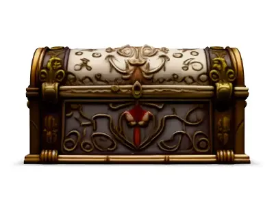 Ornate Treasure Chest 3D Model Low-poly 3D model