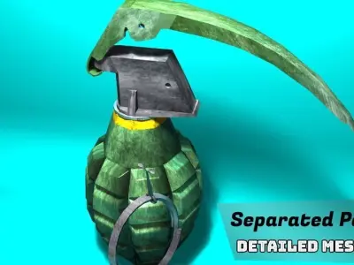 Hand Fragmentation Grenades Low Poly Low-poly 3D model