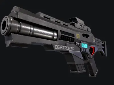 3D SciFi Rifle model 3D model
