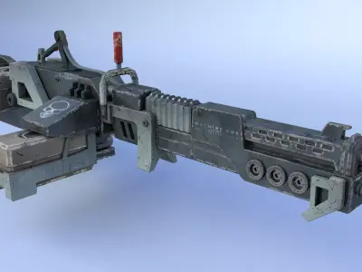 machinegun futuristic weapon 3D model