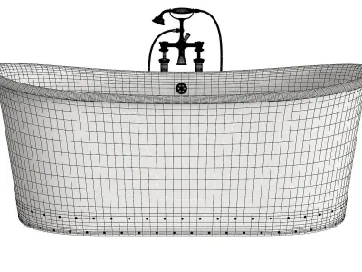 AMBRA antique copper bathtub 3D model