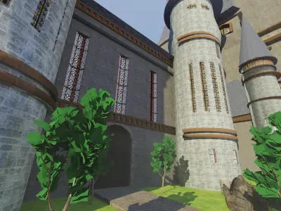 Realistic Castle Low-poly 3D model