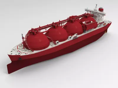 LNG Gas Carrier Low-poly Low-poly 3D model