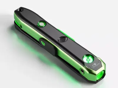 Futuristic Green LED Handheld Tool 3D model