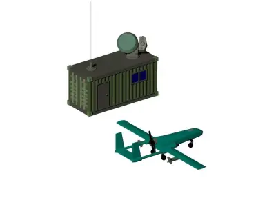 CONTAINER AND RECONNAISSANCE DRONE 3D print model