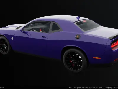 Dodge Challenger SRT Hellcat 2016 PBR GameReady Low-poly 3D model