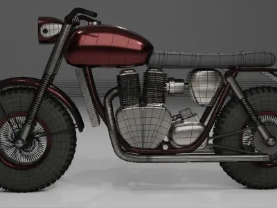Motorcycle cafe racer 3D model purchase