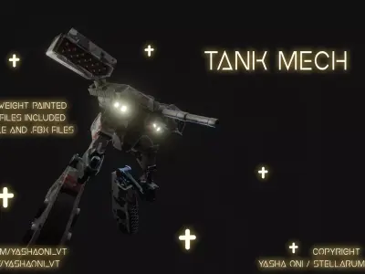 Tank Mecha Low-poly 3D model