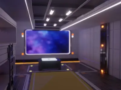 Sci-Fi BedRoom Low-poly 3D model