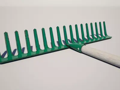 Garden Rake Low-poly 3D model