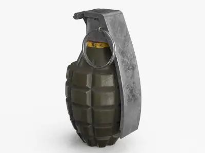 Hand Grenade Low-poly 3D model 2