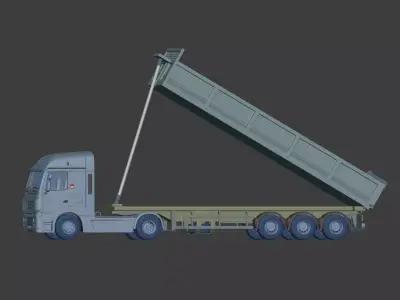 Generic Tipping Trailer - Transfer Dump - Heavy Transport Truck 3D model