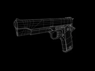 Colt 1911M Gun Low-poly 3D model