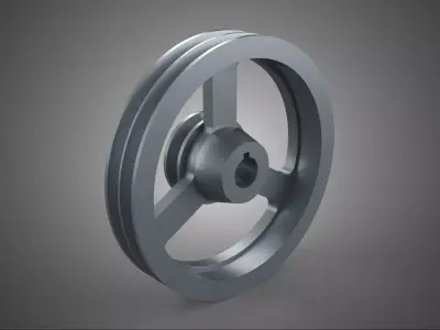 2 STEP STEPPED PULLEY GROOVE SHEAVE V BELT KEY WAY SEAT KEYWAY 3D model