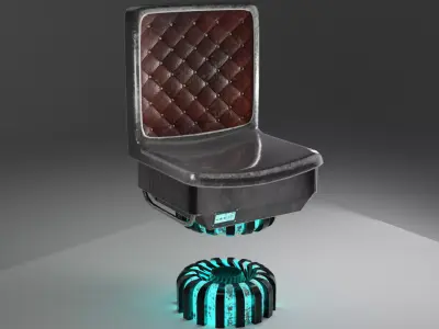 sci-fi bar stool Low-poly 3D model