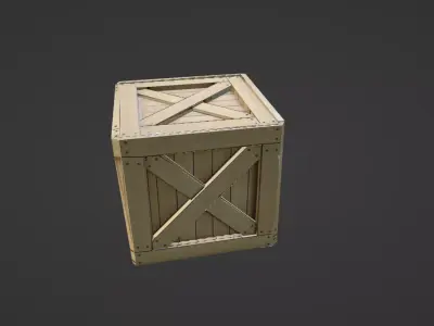 Next-Gen Low Poly Wooden Crate - Game Ready Low-poly 3D model