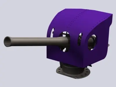 4Inch cannon Low-poly 3D model