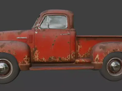 Vintage Rusty Pickup Truck 3D Model 3D model 39