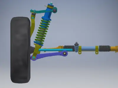 off-road vehicle suspension steering  Low-poly 3D model
