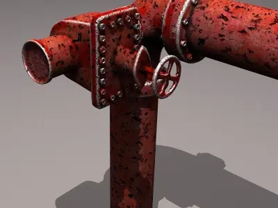 Rusty Red Valve 3D model