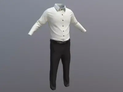 Game ready shirt and pants Low-poly 3D model