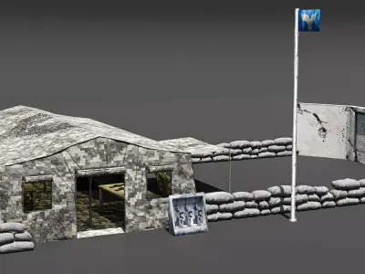 Army Tent Low-poly 3D model