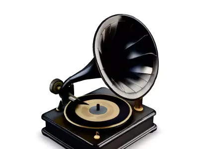 Vintage Gramophone 3D Model Low-poly 3D model