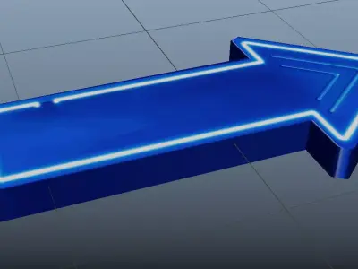 Arrow 3d MODEL FBX pointing to right Free low-poly 3D model