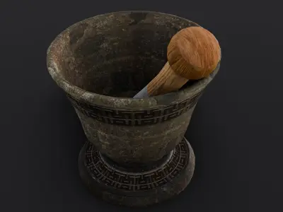 Mortar and Pestle 3D Model Low-poly 3D model