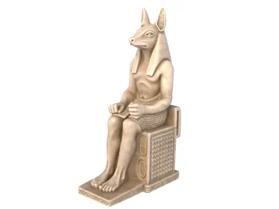 Anubis statue Low-poly 3D model